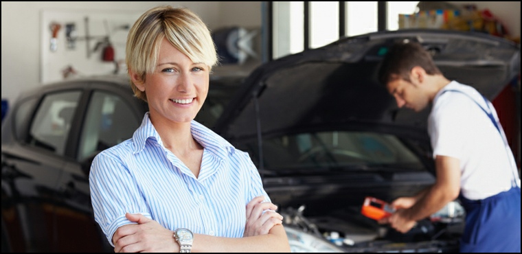 Smiling Precise Auto Service Customer